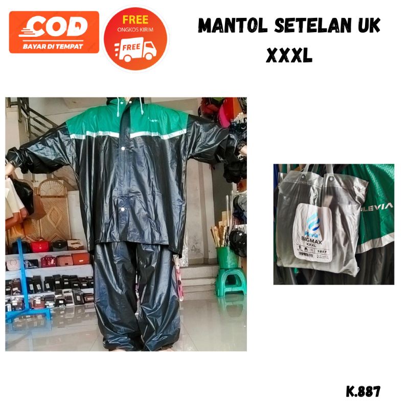 Plevia BIGMAX 1817Jas Hujan JUMBO Stelan Jaket Celana Dewasa Pria Wanita XXXL Raincoat / Mantel Huja