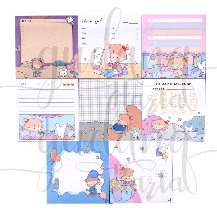 

Sticky Notes Ponytail Girl Notes Cewek Berkepang Lucu DIY Scrapbook GH 301443