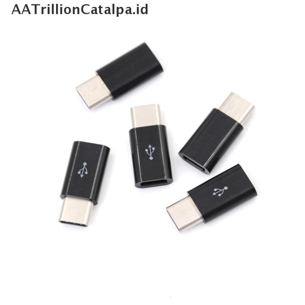 5pcs Adapter Konverter Konektor USB Tipe C Male Ke Micro USB 3.1