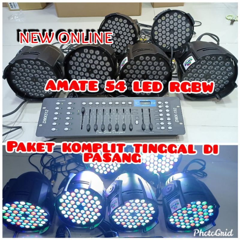 LAMPU PANGGUNG PAKET 6BUAH PARLED AMATE PLES MIXER LIGHTING DMX KOMPLIT