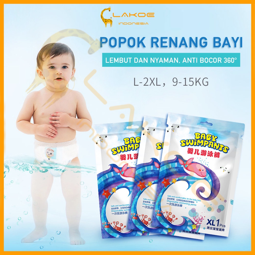 Lakoe popok renang bayi Disposable celana renang bayi L-2XL