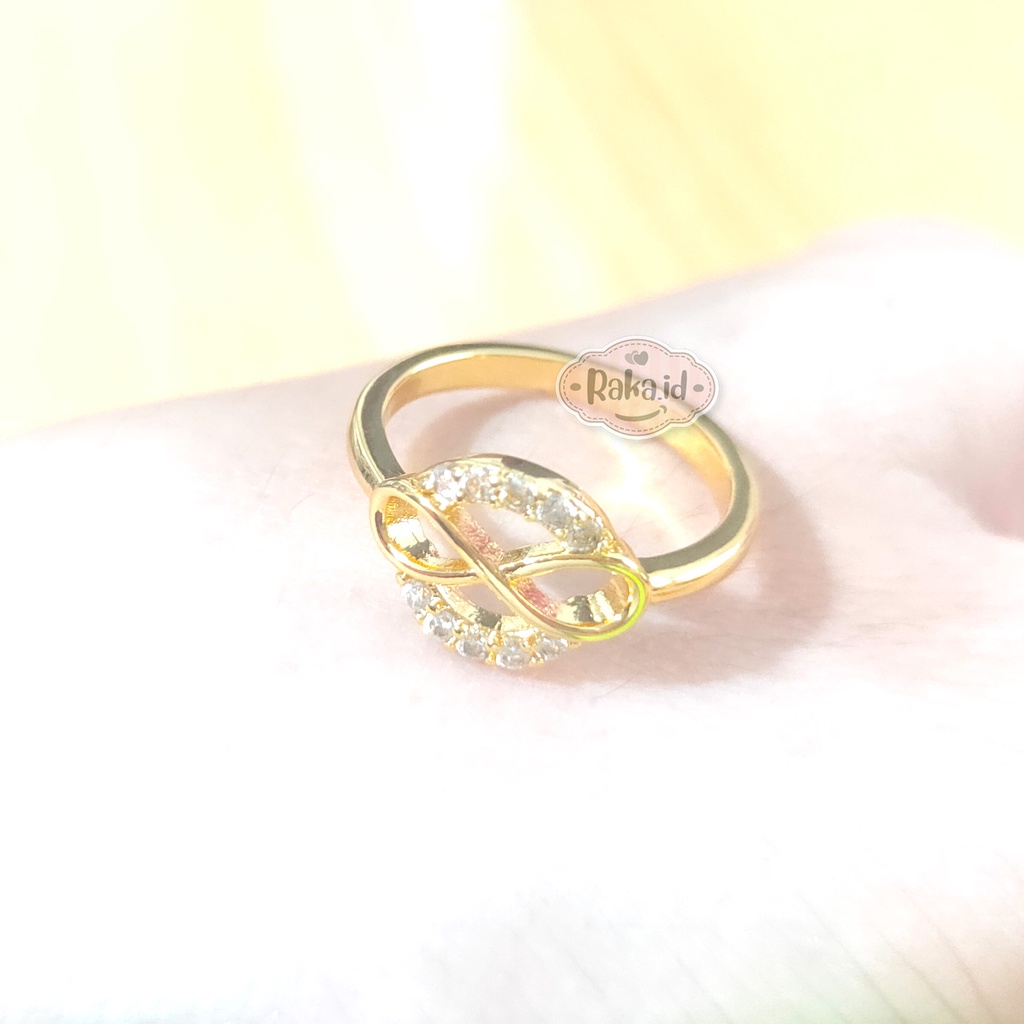 Cincin Wanita Cincin Dewasa Motif Infinity Bulat Gold Aksesoris Perhiasan Wanita 1007