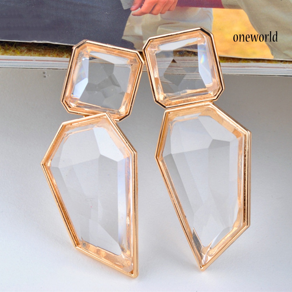 OW@ Fashion Party Women Irregular Geometric Acrylic Statement Drop Earrings Jewelry