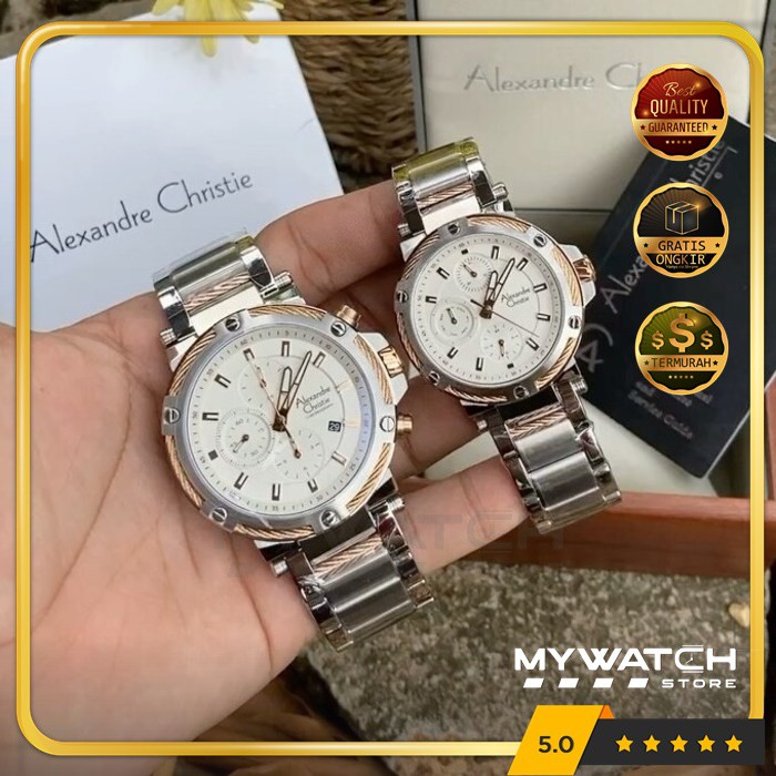 Jam Tangan Alexandre Christie Couple AC 6561 Alexander AC6561 Pria Wanita Silver