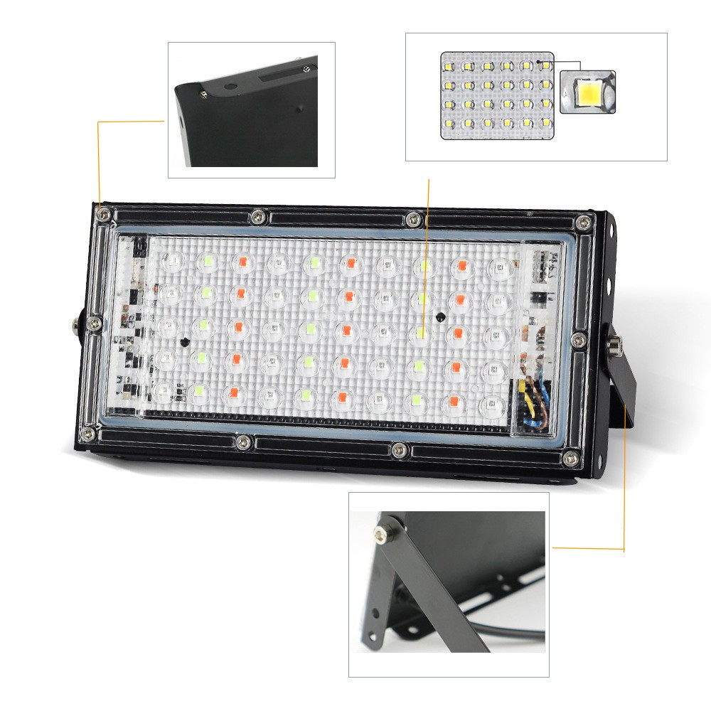 LAMPU SOROT 50W RGB MODEL TIPIS IP65 / LAMPU TEMBAK TIPIS 50 WATT RGB