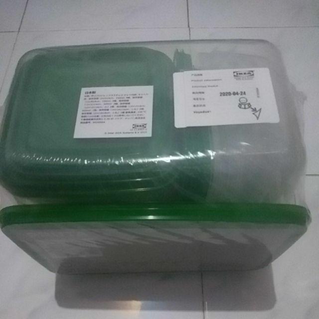 Tempat Makan Set Isi 17pc Transparan Hijau