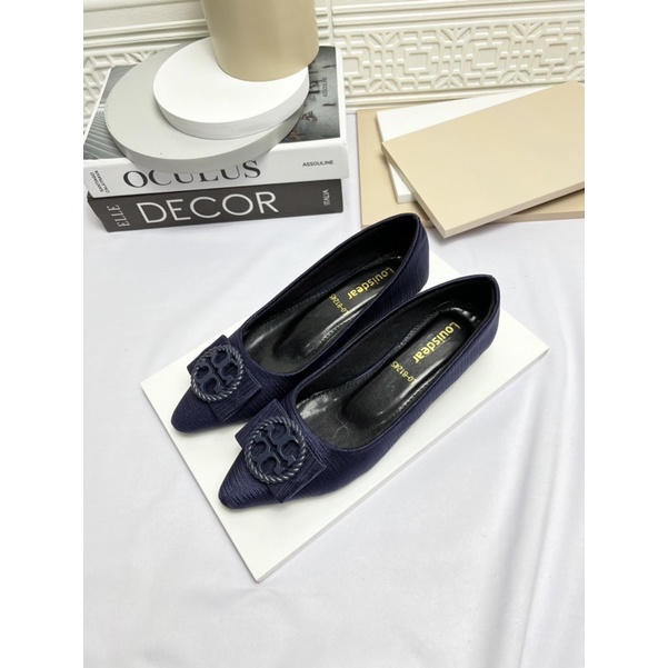 sepatu flat shoes wanita terbaru kekinian pesta LOUISDEAR sepatu flat heel 2 cm bahan satin B55