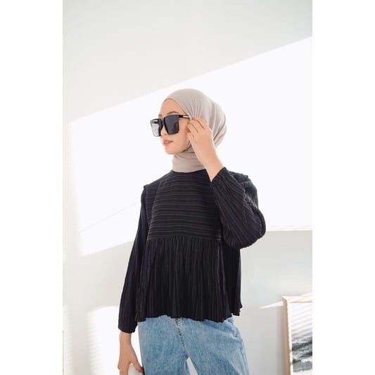 1KG MUAT 5PCS | KINAN BLOUSE LADY CRUSH SHIRT TOP HITS OOTD ALA SELEBGRAM FASHION GROSIR WANITA TERMURAH