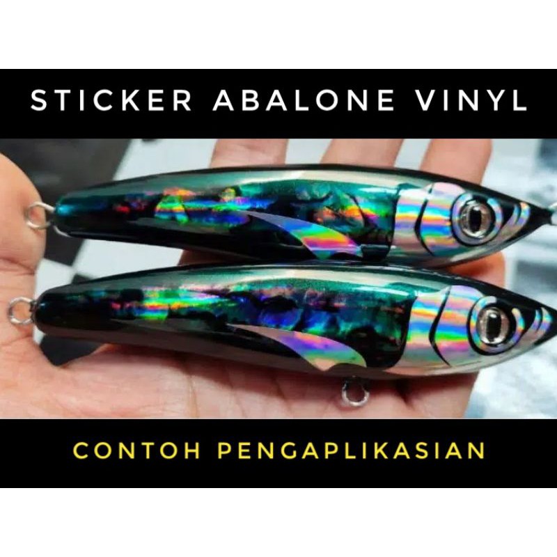 Stiker Motif Kerang Vinyl Abalone Sticker Hologram Lure Stickbait Popper