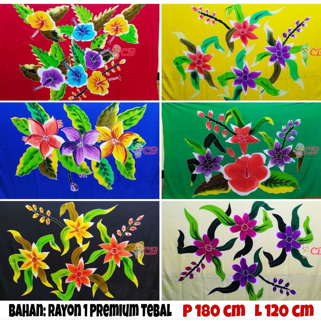KAIN PANTAI LUKIS BUNGA RAYON TEBAL PREMIUM BALI/SARUNG PANTAI LUKIS BUNGA RAYON TEBAL PREMIUM BALI