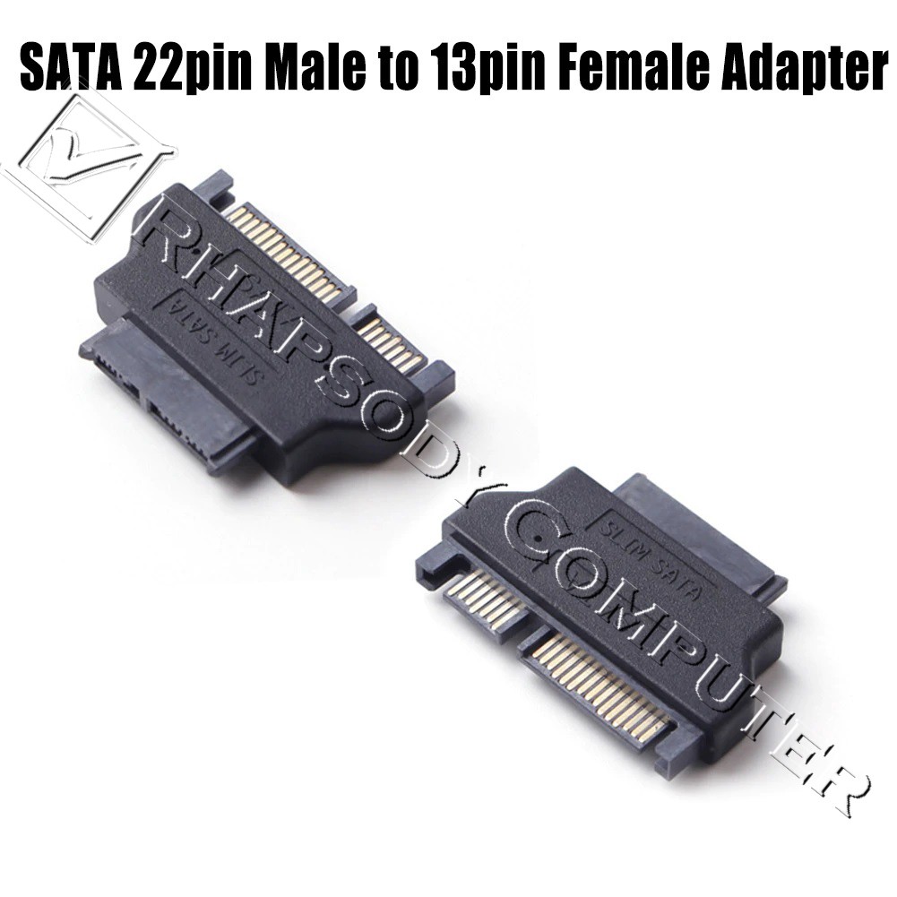 Slim SATA 13pin Female to SATA 22pin Male Adapter