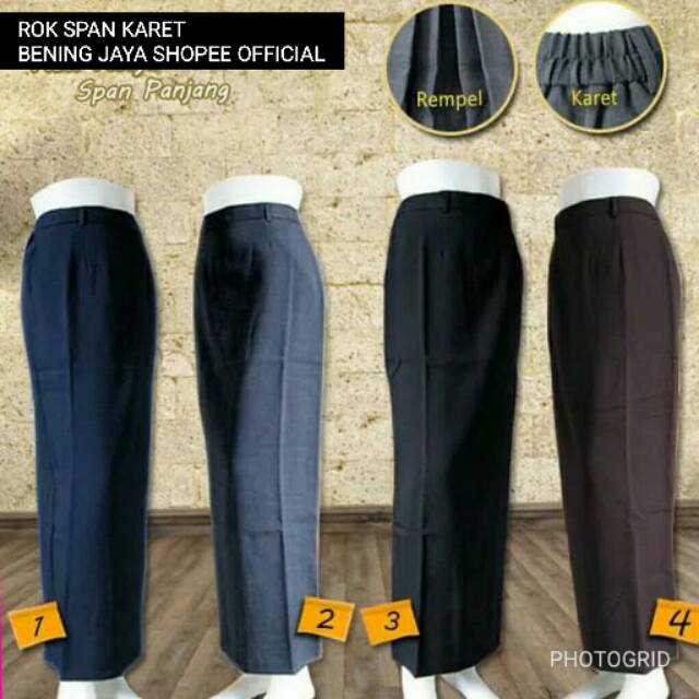 ROK SPAN KANTOR/ROK KERJA WANITA/ROK BAHAN/ROK PANJANG/ROK