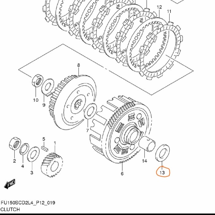 ring bosh rumah kopling satria fu original sgp