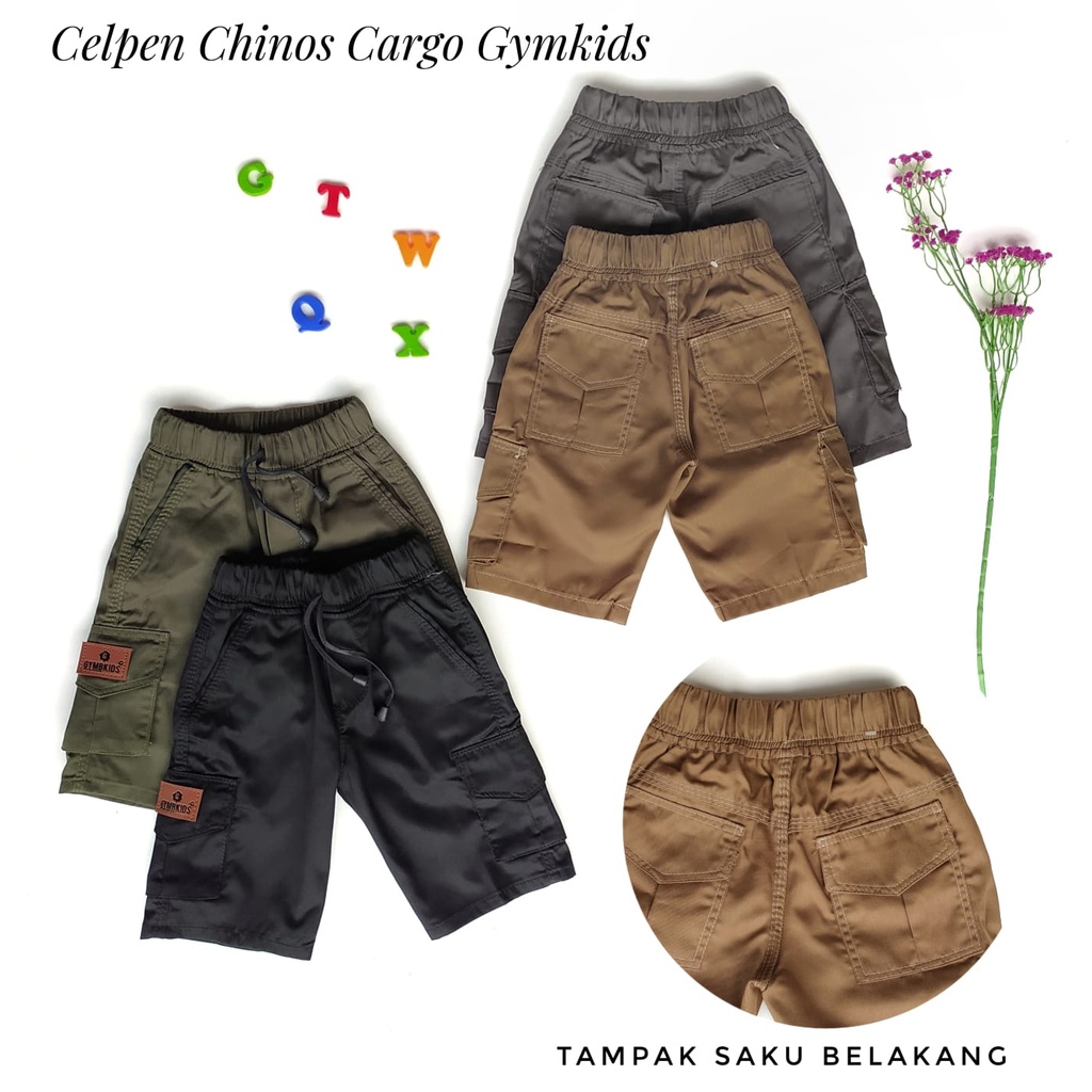 Gymbkids Celana Pendek Cargo Katun Anak Laki Cowok 2-12 Tahun V2 PREMIUM