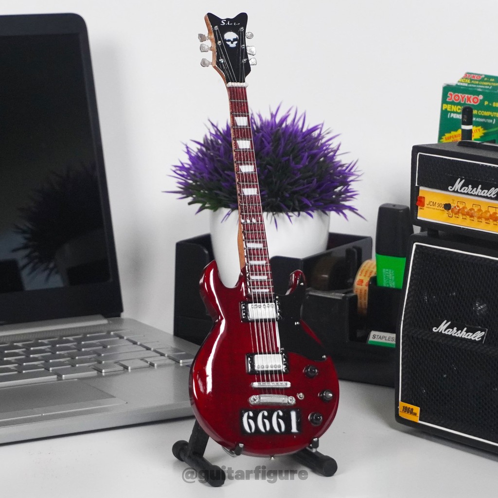 Miniatur Gitar Schecter 6661 Red Zacky Vengeance Avenged Sevenfold Signature