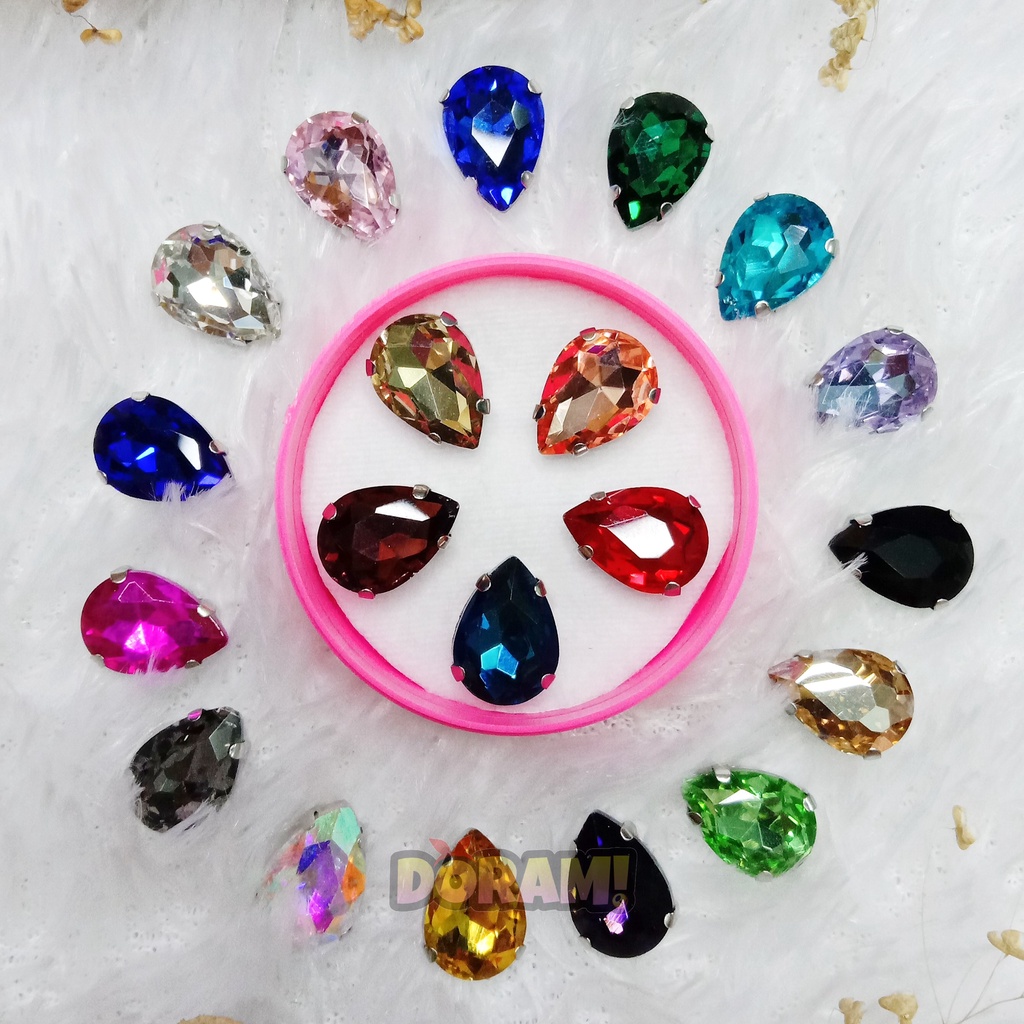 Payet Kristal Tetes Air Cangkang (10x14mm) - Payet Berlian Cangkang - Payet Diamond - Payet Cangkang