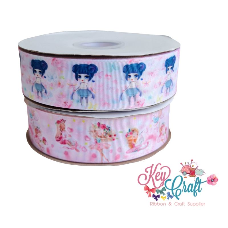 

Pita Grossgrain motif Ballerina dan Girl Butterfly