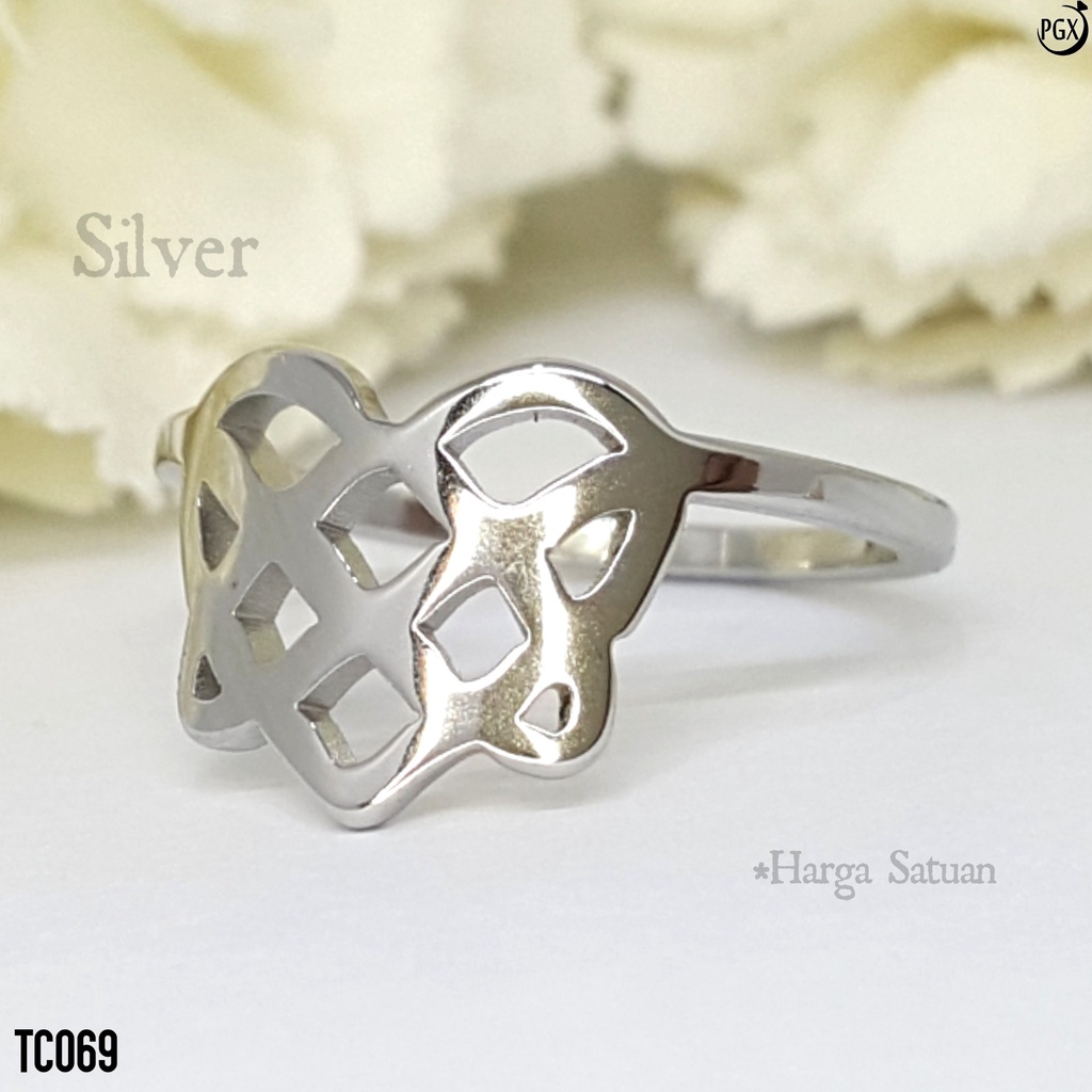 PGX Cincin Titanium Couple Tunangan Aksesoris Fashion Perhiasan Anti Karat - TC069