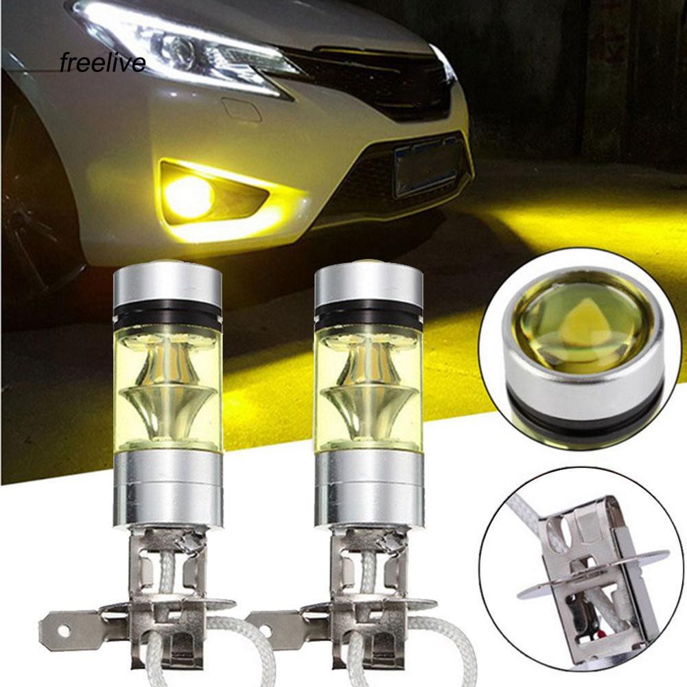 2Pcs Lampu  LED H3 100W 20SMD untuk Fog Lamp DRL Mobil  