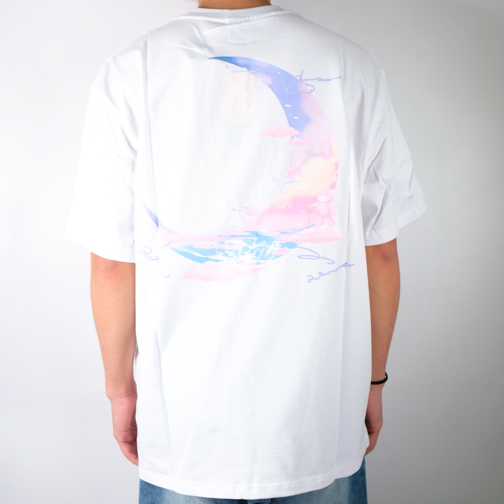 Ricky Is Clown Pink Misty Moon Tee White 100% Original