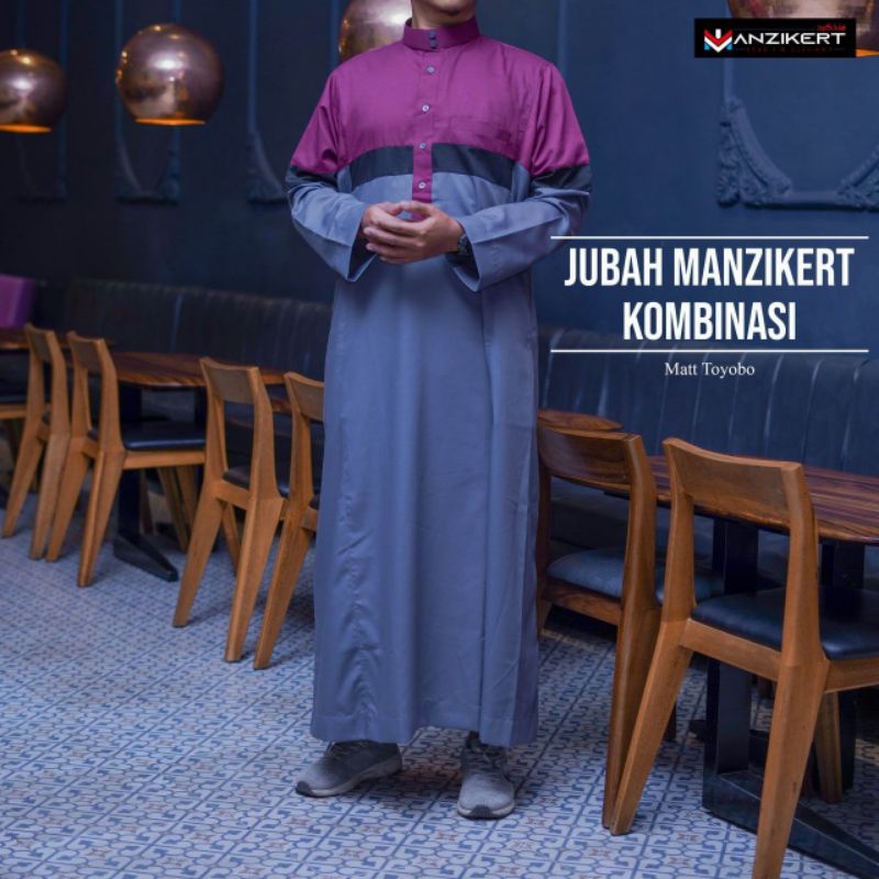 JUBAH SAUDI PRIA MANZIKERT KOMBINASI BAHAN TOYOBO