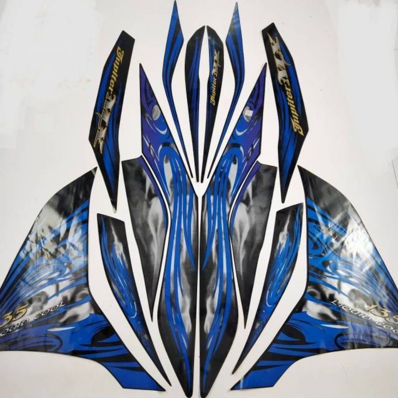 striping lis stiker standar ori yamaha new Jupiter mx 135 biru 2011 stiker ori Jupiter mx new biru 2