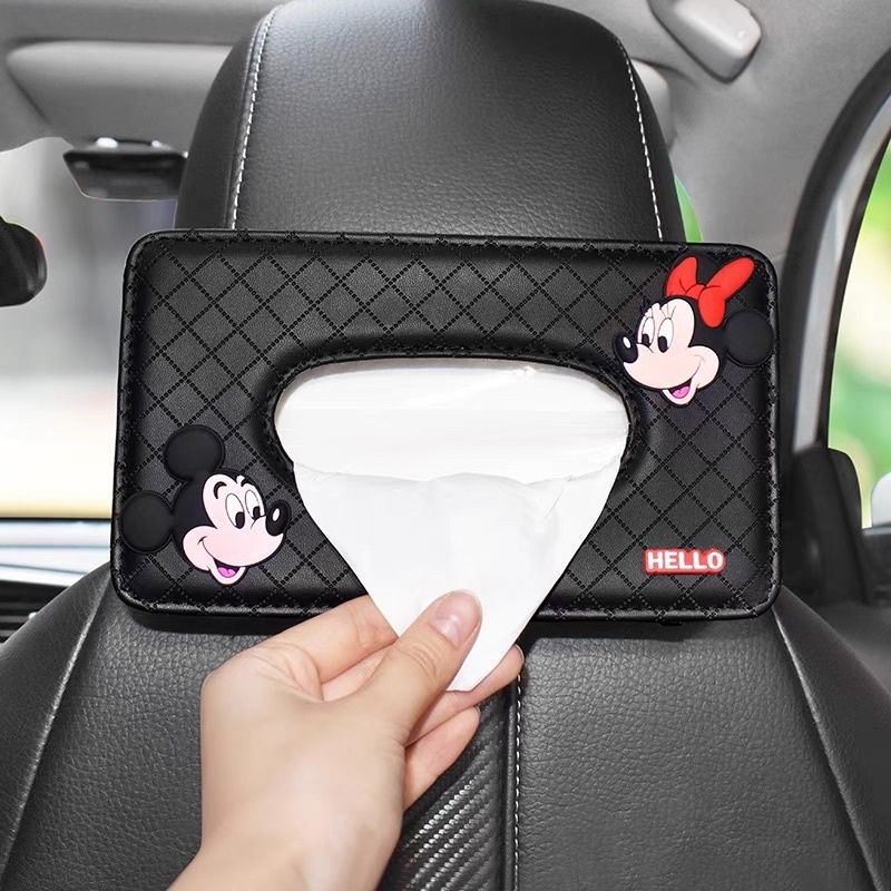 Sarung tissue tisu kotak tempat tisu mickey minnie gantungan hook tempat tissue mobil hook mickey minnie TISU KLIP MIKEY // tissue jepit gantungan tissu mobil sunvisor holder kotak tissue