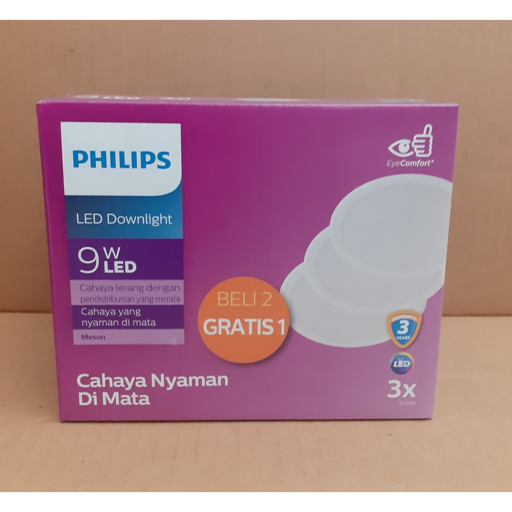 (BELI 2 GRATIS 1) Philips Lampu Downlight 9 Watt