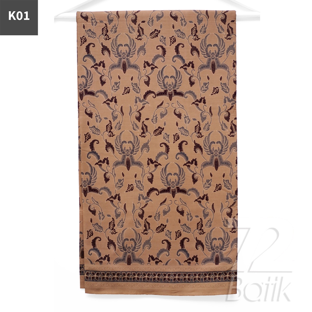 KAIN BATIK PREMIUM Bahan Katun Motif Kembang Crown Warna Cream 721389 Cap 72 Jarik Jarit Samping Kebat Panjang Batik Katun Modern Premium Bahan Seragam Batik Pernikahan Kantor Keluarga Murah Kamen Jadi Batik Bali Lembaran