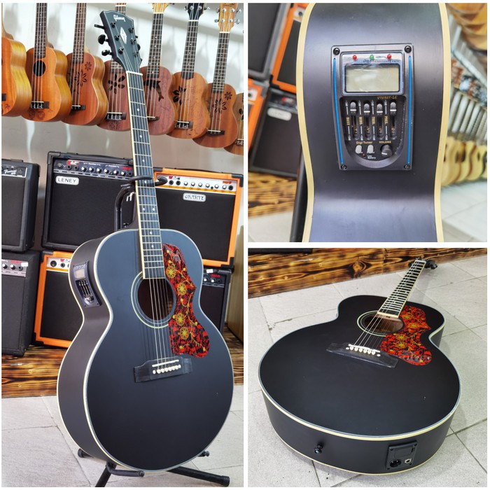 Gitar Akustik Elektrik Tuner Gibson J200 Black
