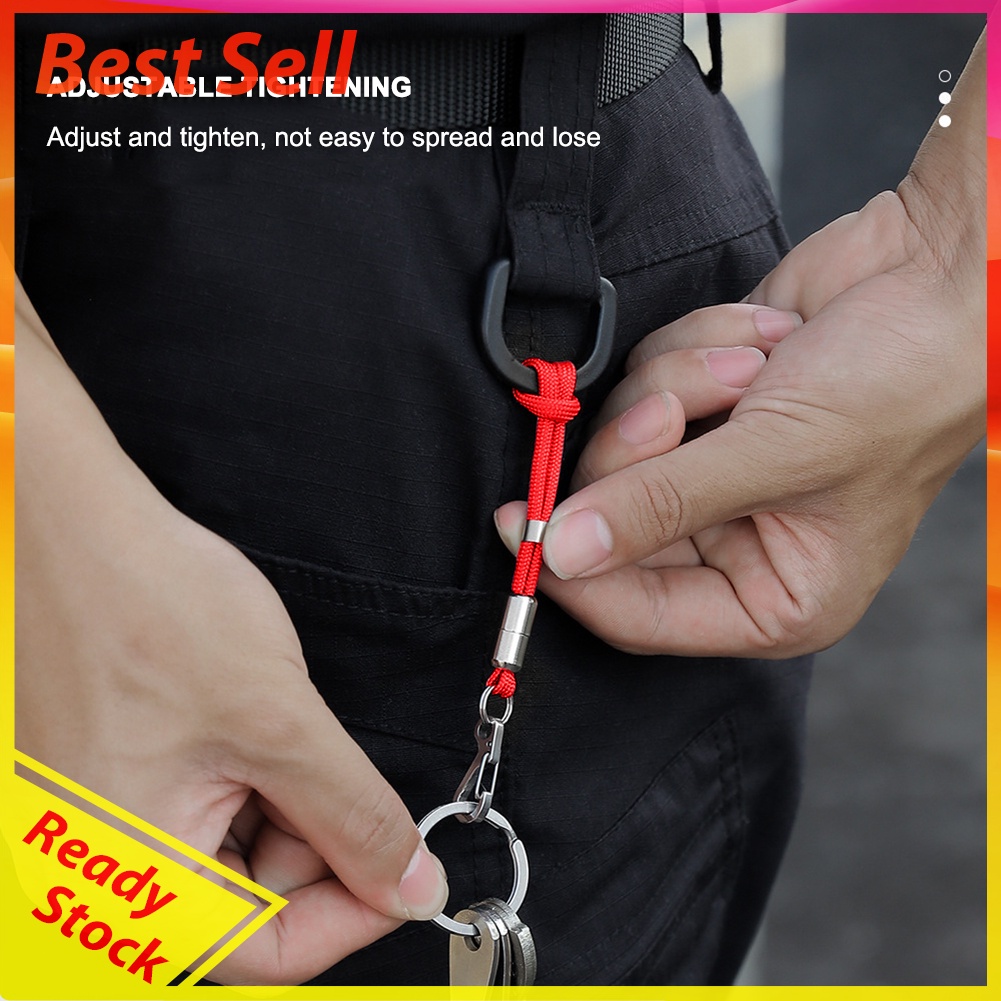 Outdoor Camping Climbing Carabiner Rope with Key Chain Hiking Belt Clips