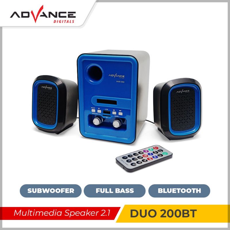 Advance Duo-200Bt Speaker Power Sound Bluetooth Portable Subwoofer Super Bass Aux Radio Fm Memory Card