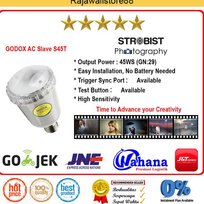 Asuransi Promo Godox Ac Slave Flash S45T - Lampu Payung For Canon-Nikon-Sony-Fujifilm Murah