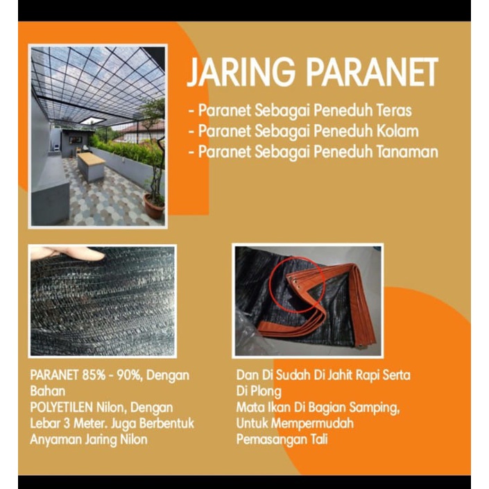 PARANET 90% SUDAH JAHITAN KUAT DAN SIAP PAKAI