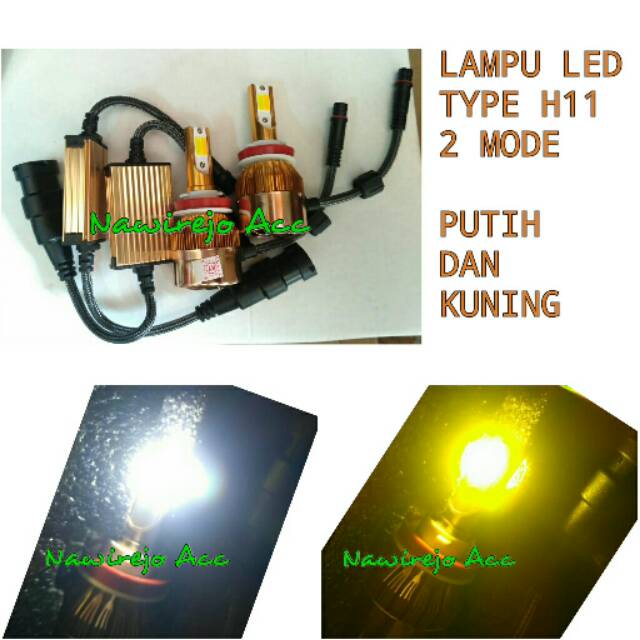 Lampu Kabut-Lampu Fog Lamp Type H11 Dua Warna Putih Dan Kuning