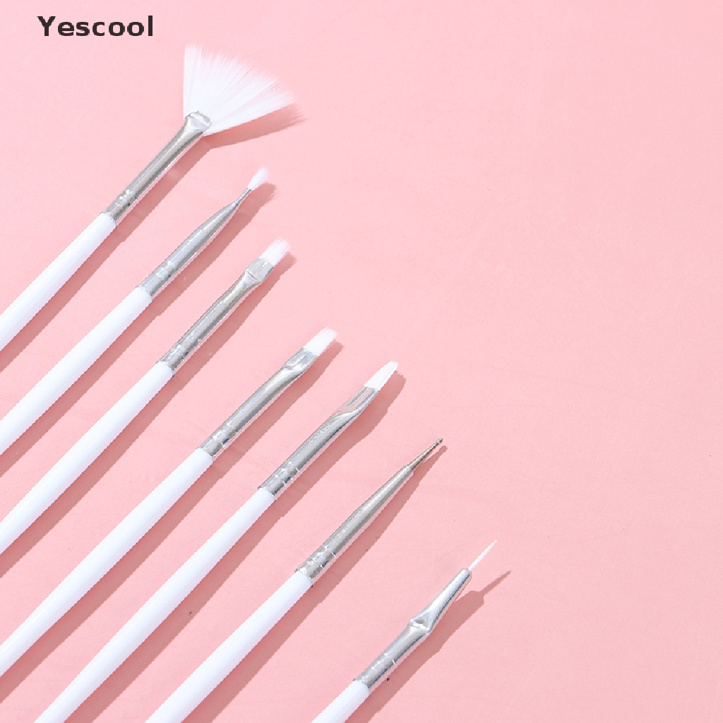 Yescool 15pcsset Kuas Lukis Kutek Gel UV Untuk Nail Artmanicuresalon DIY