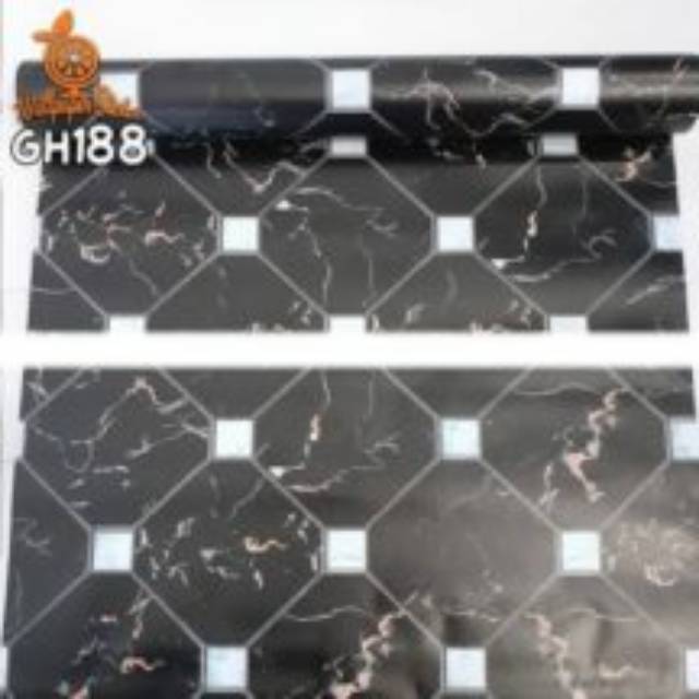 Grosir walpaper stiker dinding 3d motif segi empat warna hitam