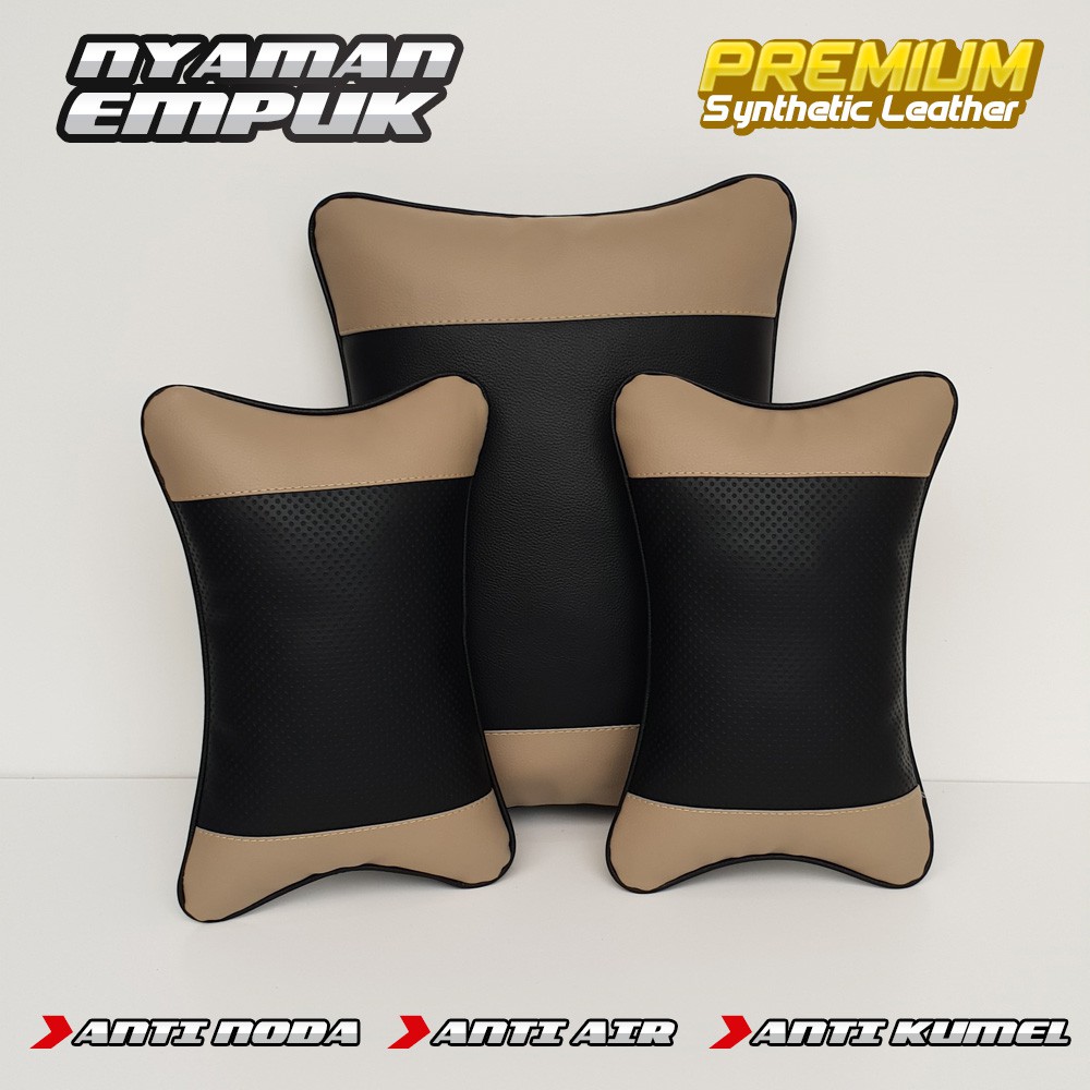 Bantal Mobil Set 2 In 1 / Bantal Leher dan Bantal Pinggang