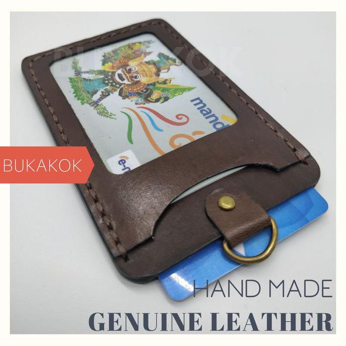 

READY BAYAR DITEMPAT ID CARD HOLDER - GENUINE LEATHER (Dark Brown) CUCI GUDANG Kode 1093