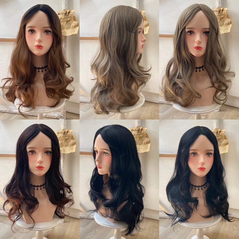 TF345 new colour full wig korean layer wave 65 cm wig ikke tanpa poni