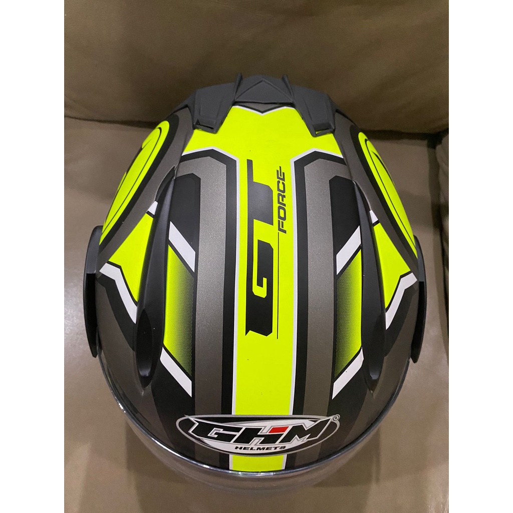 Helm Dewasa Double Visor SNI Murah GHM Revo Kuning Motif Terlaris