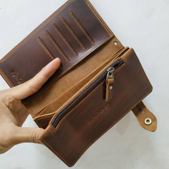 ODOLL | Dompet Panjang Pria Kulit Asli | Dompet Bikers Dengan Tali Anti Maling ▫ Py31au22e