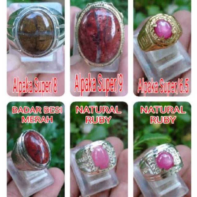 MURAH ANEKA CINCIN BATU AKIK NATURAL BADAR BESI MERAH KEBUMEN RUBY CORUNDUM - SULAIMAN JUNJUNG DERAJ