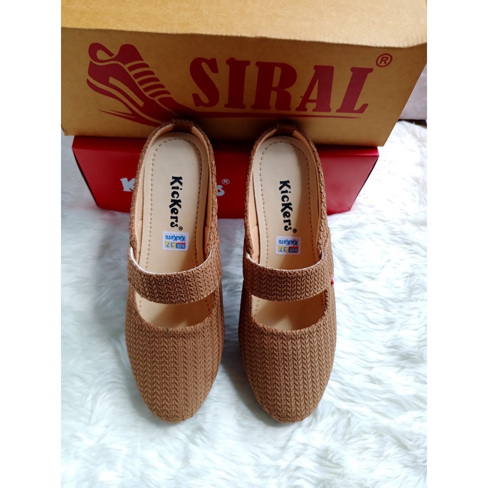 Sepatu Selop Wanita Bahan Rajut Warna Mocca /Selop Wanita dewasa Terbaru dan Termurah