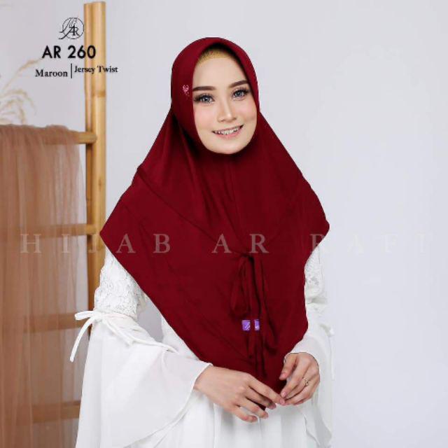Hijab arrafi ORI AR 260 hijab instan best seller-Maroon