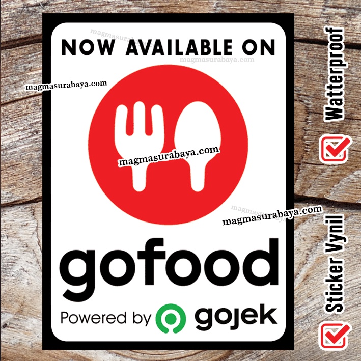 Sticker stiker Label GO FOOD - Label murah - stiker makanan