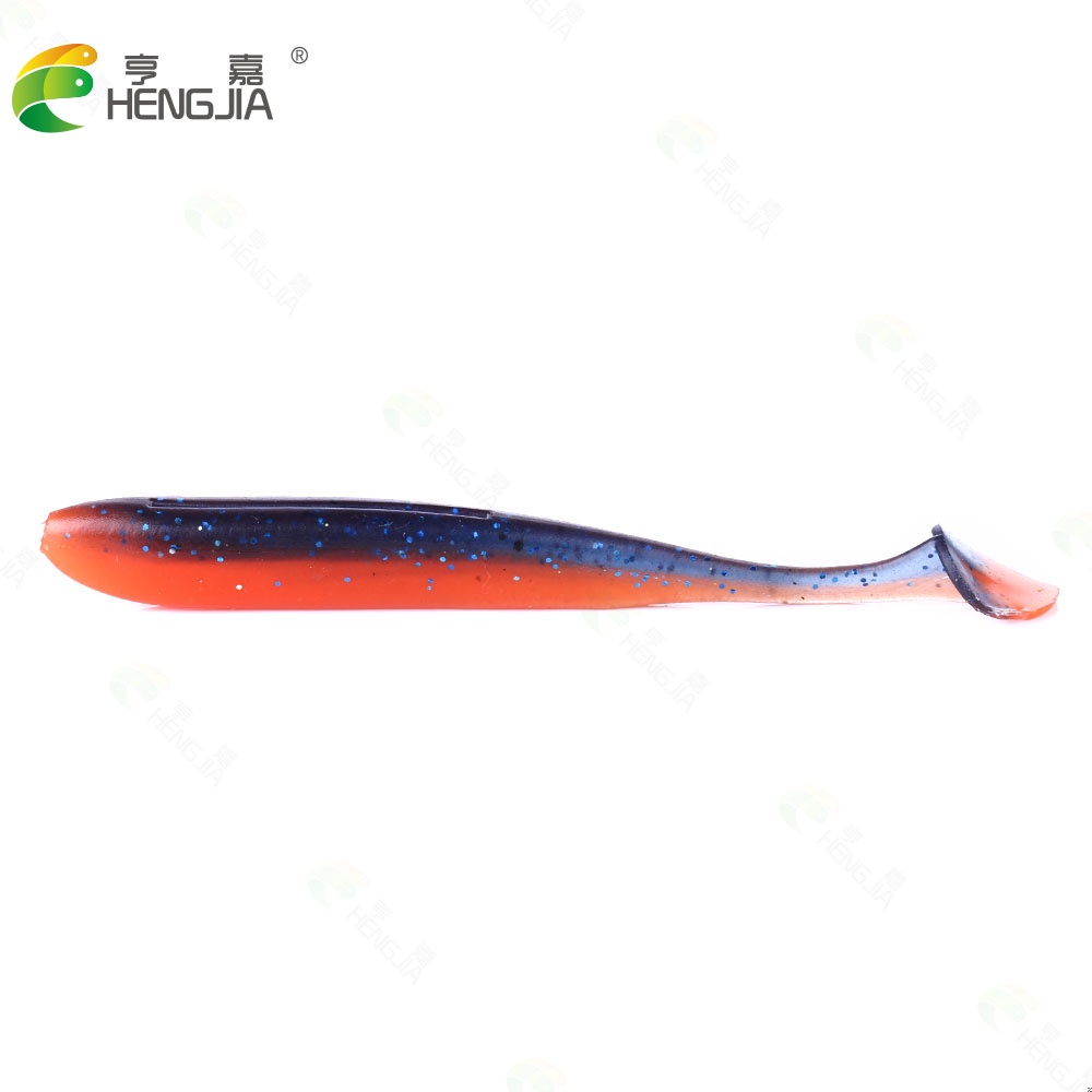 Hengjia 6pcs / Kantong Umpan Pancing Softlure Tiruan Bentuk Ikan 100mm 5.4g Bahan Silikon