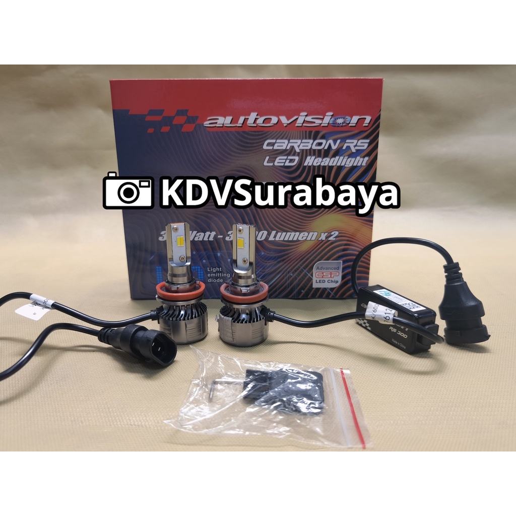 Garansi LED Autovision Carbon RS H11 H16 H8 3 Warna 6500K 3000K 4300K Mobil 3Warna Premium