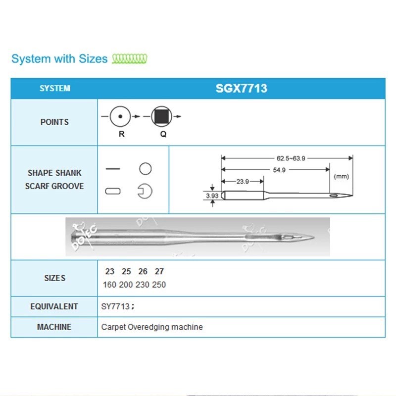 Jarum Jahit Dotec SGx7713 26/230 (per bungkus 10bj)