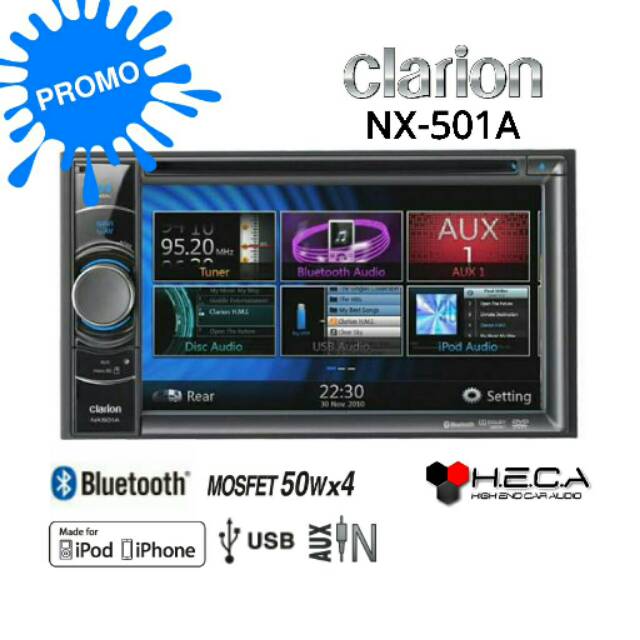 Clarion NX-501A Tape Mobil NX501A Double Din NX 501 A Head Unit NX 501A Audio